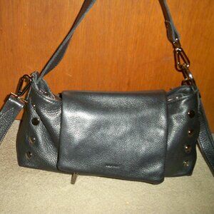 Hammitt VIP Black Satchel Leather Handbag with Gunmetal Hardware $495, EUC!!